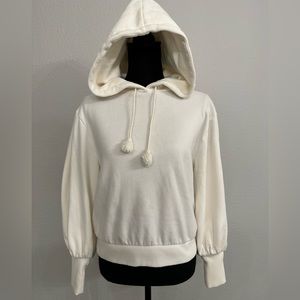 Express Small puff sleeve creme hoodie